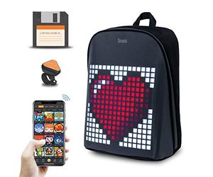 Divoom Objet Connecté - Idée Cadeau Ado - Cadeau Garçon - Cadeau Fille - Sac à dos connecté et animé en Pixel Art + Télécommande Bluetooth + Powerbank
