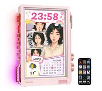 Divoom Times Frame - Cadre Photo numérique 10,1" Wi-FI 64 Go, écran IPS Flottant Bouton RVB, +400 Cadrans widgets communauté Pixel Art (Rose)