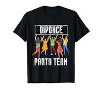 Divorce Break Up Divorced Separation Split T-Shirt Humour Sarcastique Unisex-Adultes Noir S Dos Nu Manche Courte Col V Party T-Shirt
