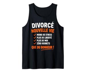 Divorce Citation Rigolo célibataire Heureux Humour divorcé Débardeur