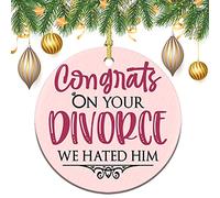 Divorce, Courage pour Les Divorcés Suspension Noël Ornement Céramique Suspendre Décorations pour Vacances Magasins Bureau 7.3Cm