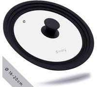 DIVORY Ø 16, 18, 20 cm Couvercle Universel - couvercle pour casserole et poele - couvercles pour casseroles et poêles - Silicona para ahorrar espacio