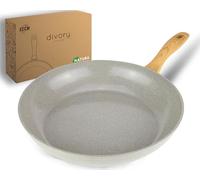 DIVORY poêle céramique 32cm - Poêle avec revêtement céramique, induction, sans PFAS & PTFE, grande poêle à frire, poêle à frire, convient au four & au lave-vaisselle (Natura, 32 cm)