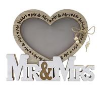 divuukyi Élégant cadre photo en bois Mr et Mrs en forme de cœur pour mettre en valeur votre connexion unique Cherish Memory Cadres photo en bois