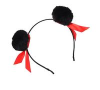divuukyi Necha Buns Bandeau amusant et élégant avec pompons en fourrure avec nœud pour adultes et enfants