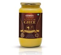 Divya Kamdhenu Ghee Crème de vache A2 Méthode Bilona (500 ml) Gir Vache Ghee, Bio, Herbe, Culture, Ghee Traditionnel, Desi Cow Ghee, Bouteille en verre, 500 ml de Ghee 100 % pur sans OGM