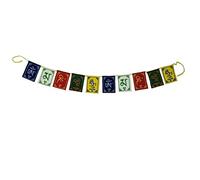 Divya Mantra Drapeaux de prière tibétains, drapeaux d'extérieur à vent, accessoires de décoration de bijoux de voiture, articles bouddhistes Om Mani Padme Hum signe de paix, drapeau mural à suspendre