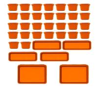 diwedaso Ensemble de Rangement d'outils Efficace de 36 pièces Comprenant des matériaux qualité supérieure et des Outils Rangement légers et Polyvalents en Plastique Durable, Orange