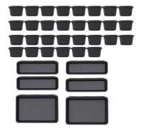 diwedaso Ensemble de Rangement d'outils Efficace de 36 pièces Comprenant des matériaux qualité supérieure et des Outils Rangement légers et Polyvalents en Plastique Durable, Noir