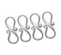 diwedaso Fournitures pour la création de bijoux, composants pour loisirs créatifs, fermoirs à œillet de qualité supérieure, kit de fermoirs en S en, Argent, sans anneaux de saut