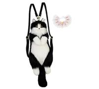 diwedaso Sac à spacieux en Peluche en Forme de Chat pour Enfants, Solution de Transport Mignonne et Adorable, Accessoire décontracté, Sac à léger et, avec Une écharpe Rose