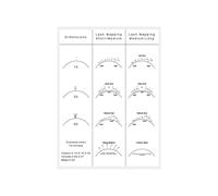 diwedaso Tableau de formation pour extensions de cils - Carnet de cartographie des cils à impression transparente - Réutilisable - Exercices pour maîtriser