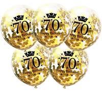 DIWULI Ballons Anniversaire 70 Ans - Set de 5 Or