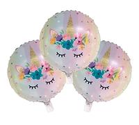 DIWULI, Ballons Licorne 3 Pièces, Ballons Aluminium, Ensemble Ballon, Ballons Aluminium Licorne pour Anniversaire, Anniversaire Fille Enfants, Mariage, Soirée à Thème, Décoration, Cadeaux Déco