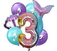 DIWULI Décoration Anniversaire Sirène 3 Ans - Ballons Set