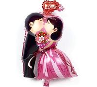 DIWULI Mariage Couple de Ballons, Monsieur et Madame, Mariée et Baiser Marié, Jeunes Mariés, tout Ballon de Papier Mariée, Feuille Fête de Mariage de Ballon, Anniversaire de Mariage, Mariage d'Argent