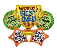 DIWULI World's Best Dad Balloon Trophy Set, Happy Father's Day, drôles de Ballons en Film Plastique pour l'Anniversaire de papa, la Fête des pères, Décoration