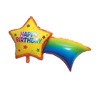 DIWULI XXL Étoile filante Happy Birthday Anniversaire Ballon Gonflable, Ballon en Film Plastique multicolore, Ballon d'Anniversaire Enfant Garçon Fille, Fête à Thème, Décoration de Fête, Fête