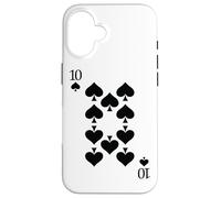 Dix 10 de Piques drôles et faciles pour Halloween Costumes Avant et arrière Coque pour iPhone 16