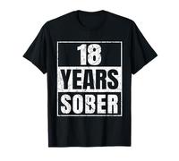 Dix-Huit Ans Sober 18 Ans Sobriety Anniversary T-Shirt