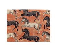 Dix mille chevaux au galop Puzzle en bois de 500 pièces pour adultes - Puzzle stimulant pour taille de jeu 38,1 x 51,8 cm