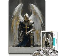 Dix Puzzles médiévaux de Chevaliers Anges 1000 pièces pour Adultes, Jeu Stimulant et Jeu Familial avec des pièces entièrement emboîtables de Formes aléatoires 38x26cm