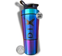 DIX SHAKER proteine 750 ml ✗ En Acier Inoxydable Avec Compartiment 60 gram pour poudre ✗ Bouteille Sport ✗ Sans BPA ✗ (MULTICOLOR)