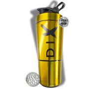 DIX SHAKER proteine 750 ml ✗ En Acier Inoxydable Avec Compartiment 60 gram pour poudre ✗ Bouteille Sport ✗ Sans BPA ✗ OR