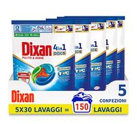 Dixan Discs Hygiène, Lessive Machine à laver en Capsules, Lot de 5 x 30 lavages