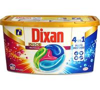 Dixan Discs Multicolor Nettoyeur Prédosé en Gélule 4 en 1 Gélules colorées, 2 x 25 Lavages