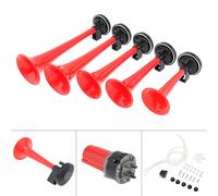 Dixie Car Trumpet Air Horns For Car,Dixie Musical,Dukes Of Hazzard,General Lee,Car Truck And Boat,125db,12v,5 Silver,Black,Red - Type Red Trumpet