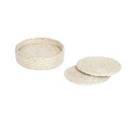 Dixie Lot de 6 sous-verres en verre Elin Ø10.5 cm Blanc