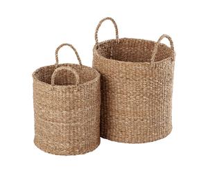 Dixie Panier de rangement à poignées Esther cylinder Lot de 2 Natural