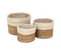 Dixie Panier de rangement Flätad Lot de 3 Nature-blanc