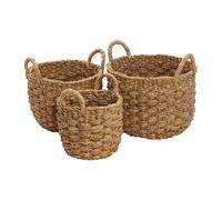 Dixie Panier de rangement rond Esther Lot de 3 Nature