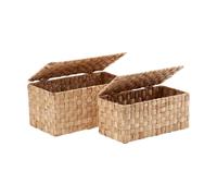 Dixie Set de boîtes de rangement Lily Panama avec couvercle. 2 pièces Natural