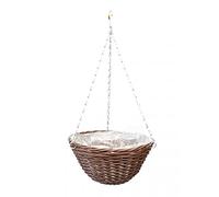DIXIE STORE Panier suspendu pour fleurs et plantes en technoratan - Panier décoratif pour fleurs et plantes - Avec une chaîne - 32 x 32 x 14 - Ovale Bronze