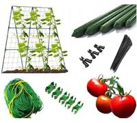 DIXIE STORE - Treillis pour Tomates et Concombres 180x360 cm - avec Maille de Protection - Tuteur pour des Légumes Grimpants - Solution Idéale pour Votre Jardin - Accessoires de Jardin