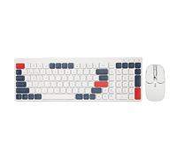 DIXII Colorful Keyboard and Mouse Combo 2,4 GHz Wireless Keyboard and Mouse Set 104 clés, 12 shortcuts, Compact Ergonomics for Computer, Desktop, PC, Notebook (Milk Tea Color) (Couleur : blanc bleu)
