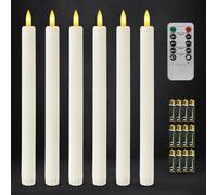 Dixmas Bougies LED Flamme Vacillante avec Télécommande Lot de 6/12pcs, Minuterie & Luminosité Réglable Décoration Fêtes avec batteries