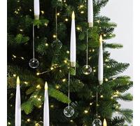 Dixmas Bougies LED pour Sapin de Noël 12 Bougies Sans Flamme avec Boules de Cristal & Télécommande Kit avec Piles AAA Décoration Festive