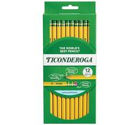 Dixon Ticonderoga Boîte à crayons en bois # 2 Box of 12 (Hang Tab) jaune
