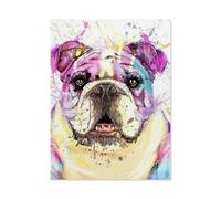DIY 1000 Pièces Jeux De Puzzle，Bouledogue Anglais à l'aquarelle，Jeu Créatif Puzzle Enfants Adultes Cadeau De Décoration De Noël（75x50cm）-P78