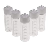 DIY-24H | Lot de 5 bouteilles vides de 120 ml avec graduation transparente, flacons compte-gouttes pour huiles ou liquides, avec bouchon de sécurité enfant