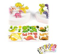 DIY 3D Creative Insect Paper Jigsaw Puzzle, Educational 3D Cartoon Puzzle, Cartoon Puzzles, Educational Toy for Activity, Classroom & Family Fun (25 Dinosaurs)