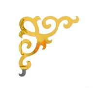 DIY 3D Miroir Autocollant Acrylique Wall Coin Décor pour la Maison Chambre Fond TV Murs Meubles - Argent/Or/Noir, 10 x 10 cm (2 Or)