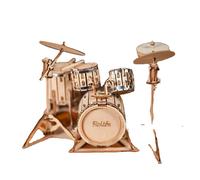Diy 3d Puzzle Modèle D'instrument De Musique En Bois Decompression Assemble A La Main Pour Les Jouets De Cadeau D'anniversaire, Tambour