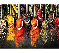 DIY 5D Broderie Diamant Kit Complet Cuillère à épices Diamant Painting Kit de Broderie Diamant Peinture Kit Complet pour Adultes Strass Point De Croix Artisanat pour Home Décor Murale 40x50cm/16x20in