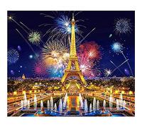 DIY 5D Broderie Diamant Kit Complet Feu D'Artifice Paris Pagode 25x30cm Peinture par numéro Diamond Painting Adultes Enfants Cristal Strass Point de Croix Diamant Arts Craft Home Décoration Murale