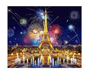 DIY 5D Broderie Diamant Kit Complet Feu D'Artifice Paris Pagode 25x30cm Peinture par numéro Diamond Painting Adultes Enfants Cristal Strass Point de Croix Diamant Arts Craft Home Décoration Murale